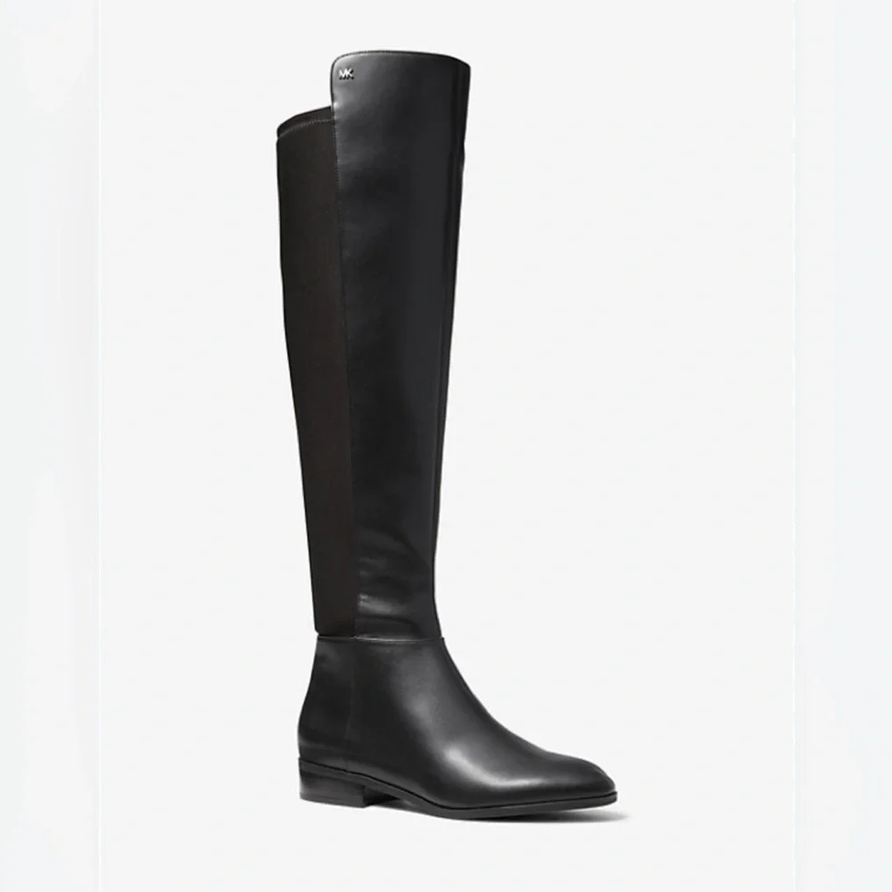 MICHAEL KORS $199 Bromley Over-the-Knee Black Leather Party Office Boots6.5 EUC